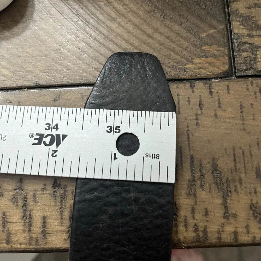 Men's FOSSIL Belt Black Soft Leather Stainless Buckle 40 Vintage‎